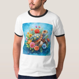 Blomster Sköldpadda T Shirt