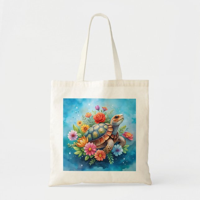 Blomster Sköldpadda Tygkasse (Framsidan)