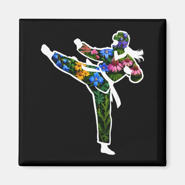 Blomster Taekwondo Karate Magnet (Framsidan)