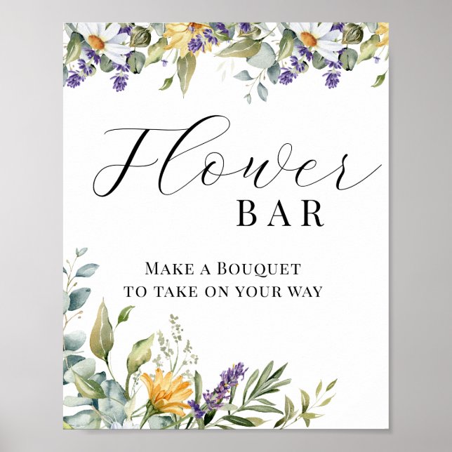 Blomster Vildblomma | Äng Floral  | Blomster Bar Poster (Framsidan)