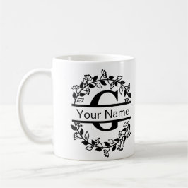Blomstera alfabet med namn anpassad monogram kaffemugg