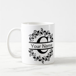 Blomsteraffär med namn anpassad monogram kaffemugg