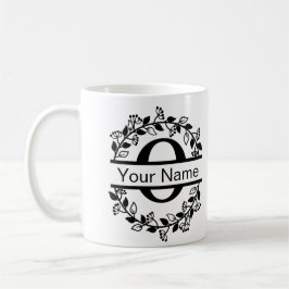 Blomsteraffär med namn anpassad monogram kaffemugg