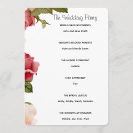 Blomsterakvarell Bröllopsceremoni Program | Rosa