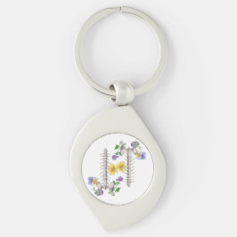 Blomsteranatomi - Kotpelare, Höftben Swirl Silverfärgad Nyckelring