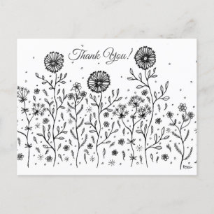 Blomsteräng Linje Konst Tack! Vykort