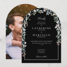 Blomsterbåge Foto Svart Och Vitt Bröllop