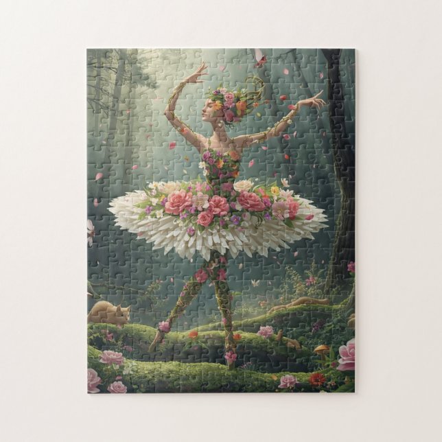 Blomsterbalett i den Förtrollade Skogen Pussel (Vertikal)