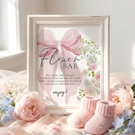 Blomsterbar Baby Shower Kort Gåvor Skylt