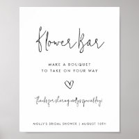 Blomsterbar Svart & Vit Minimalistisk Skrift med H