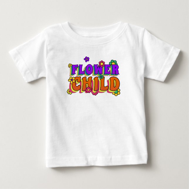 Blomsterbarn Färgrika Blommor T Shirt (Framsida)