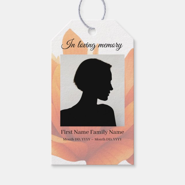 Blomsterbegravningsbandsetiketter Presentetikett (Framsidan)