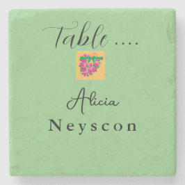 Blomsterblommor i grönten Bröllop Stenunderlägg