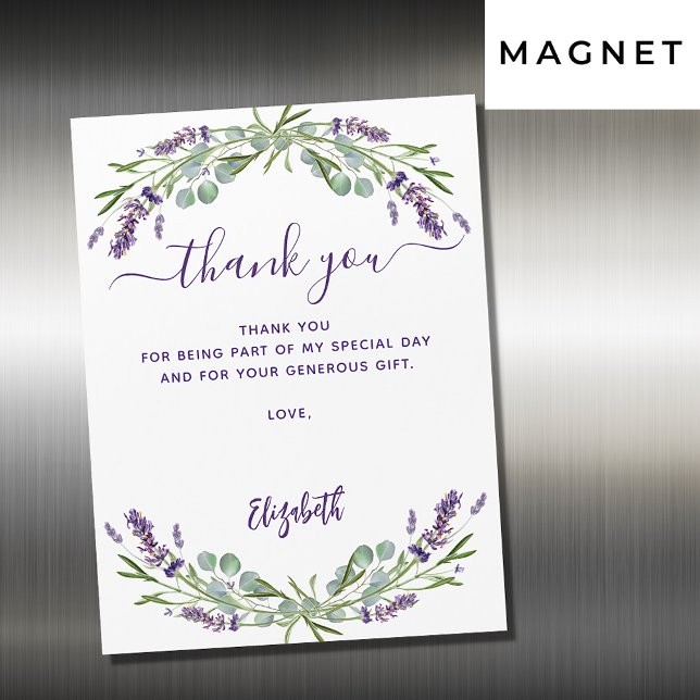 Blomsterblommor i lavender tack vare magnetkortet magnetisk inbjudningskort (Skapare uppladdad)