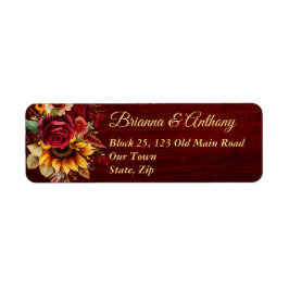 Blomsterblommor i ro returadress etikett