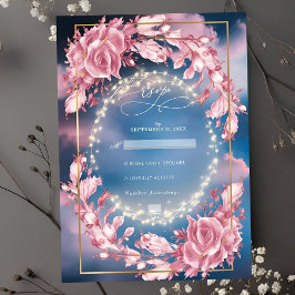 Blomsterblommor och sparkler Bröllop OSA Kort
