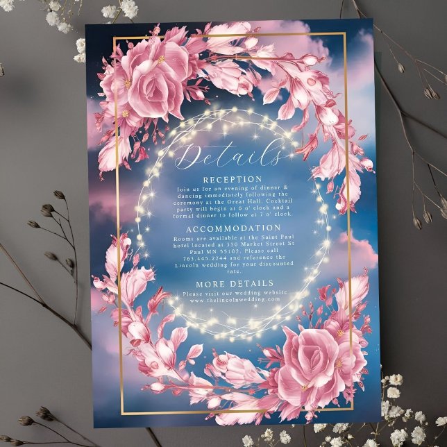 Blomsterblommor och sparkler Bröllop Tilläggskort (Skapare uppladdad)