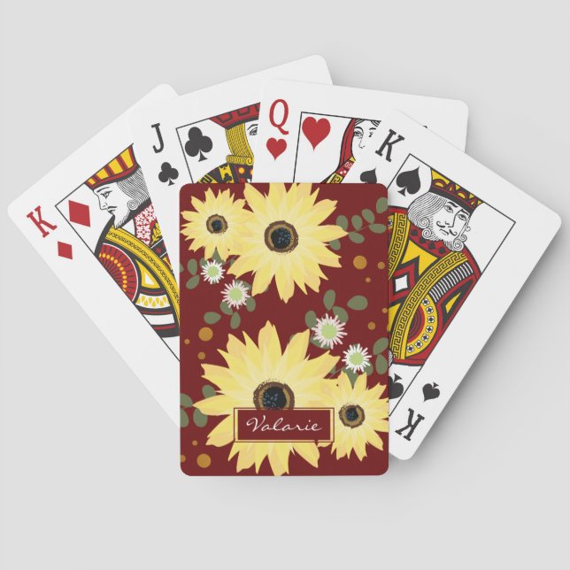 Blomsterblommor, Personlig Namn Casinokort (Baksidan)