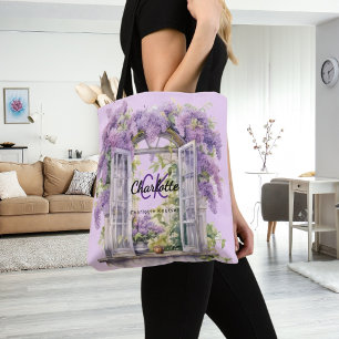Blomsterblommor rosa monogram tygkasse