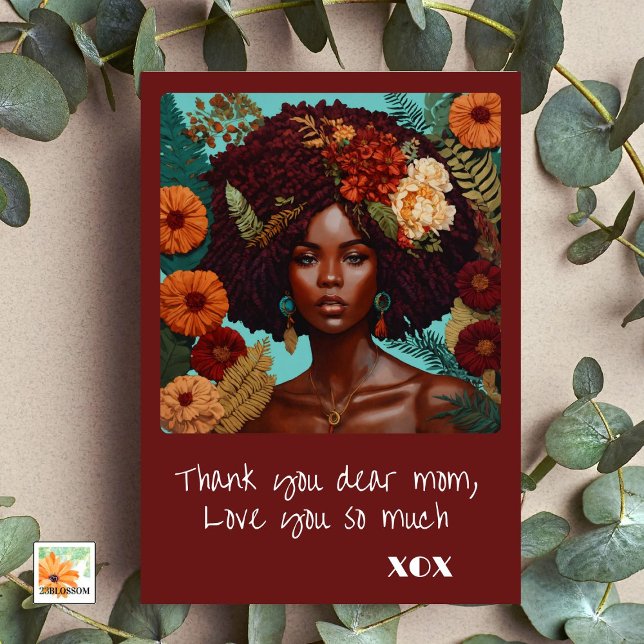 blomsterbroderi mors dag med vacker ansikte kort (Skapare uppladdad)