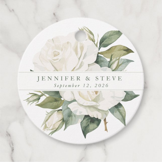 Blomsterbröllop Cirkulära Presentkort Gåvor Etiketter (Framsida)