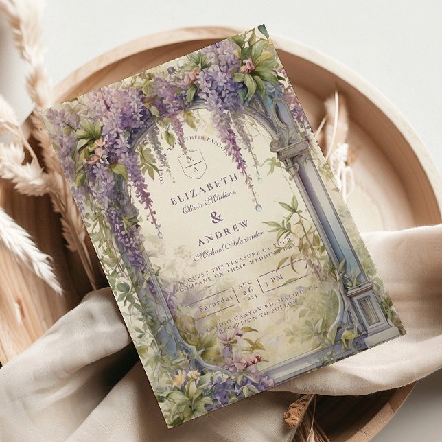 Blomsterbröllop med Wisteria-båge Inbjudningar (Skapare uppladdad)