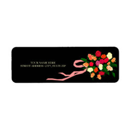 Blomsterbukett adressetiketter returadress etikett