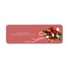 Blomsterbukett adressetiketter returadress etikett
