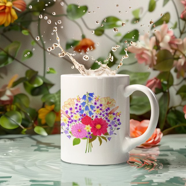 Blomsterbukett Alla hjärtans dag-mugg Kaffemugg (Skapare uppladdad)