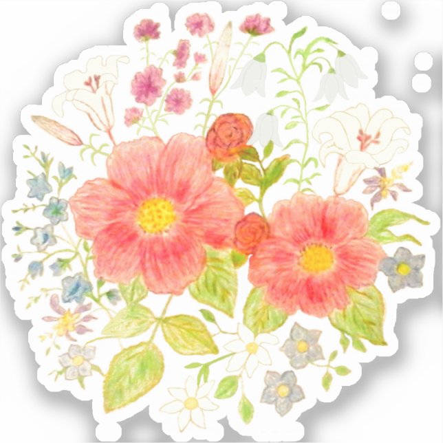 Blomsterbukett anpassad klippklistermärke  klistermärken (Framsida)