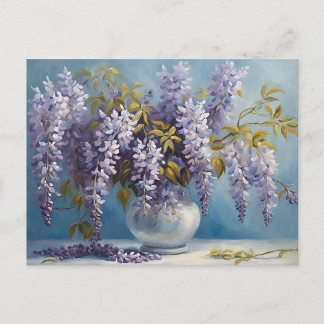 Blomsterbukett av Blåregn Vykort (Framsida)
