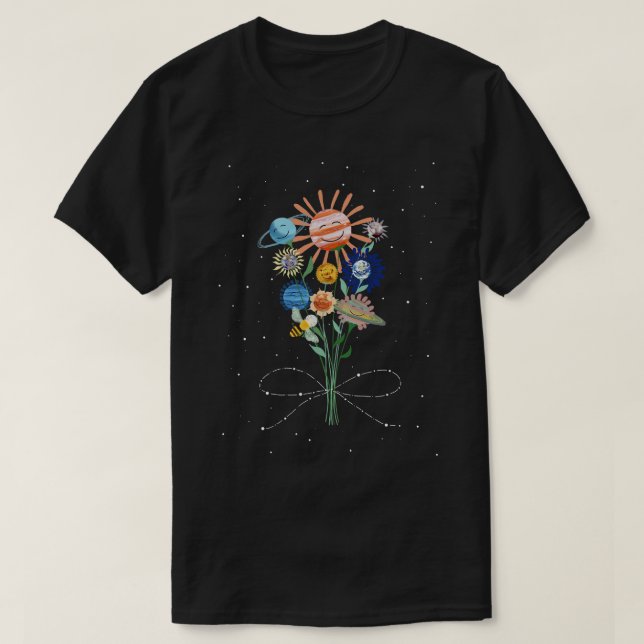Blomsterbukett av planeter t shirt (Design framsida)