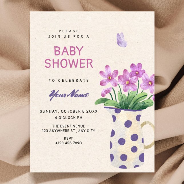 Blomsterbukett baby shower inbjudningar (Skapare uppladdad)