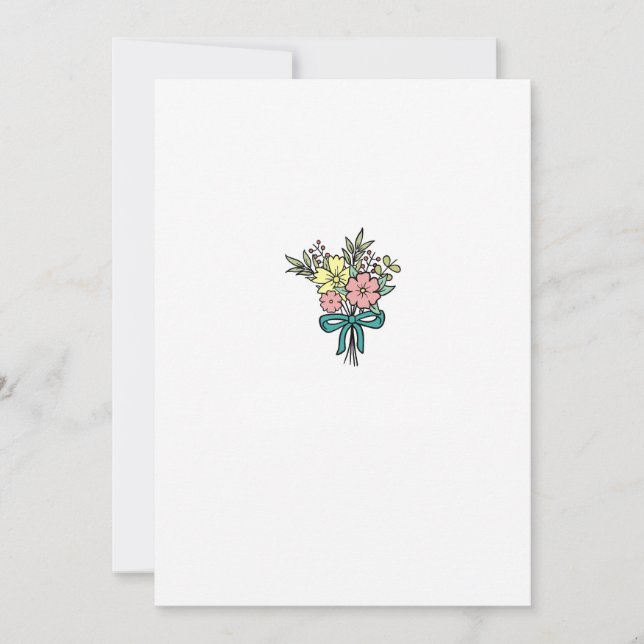 Blomsterbukett, blommig, färgrik inbjudningar (Framsida)