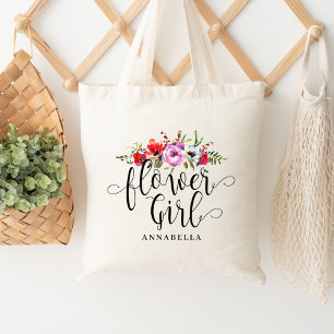 Blomsterbukett Blomsterflicka Totebag Tygkasse