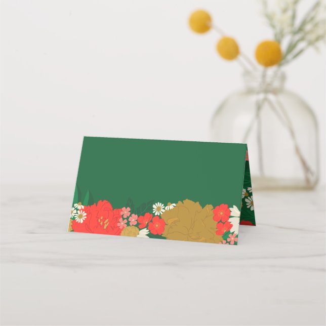 Blomsterbukett Bröllopsdusch Placeringskort (Framsida)