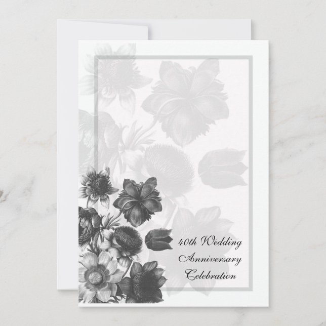 Blomsterbukett Bröllopsjubileum Inbjudningar (Framsida)