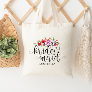 Blomsterbukett Brudtärna Totebag Tygkasse