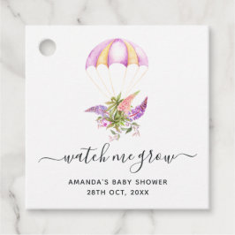 Blomsterbukett Fallskärms Baby Shower Tack Gåvor Etiketter