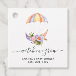Blomsterbukett Fallskärms Baby Shower Tacksamhetsk Gåvor Etiketter