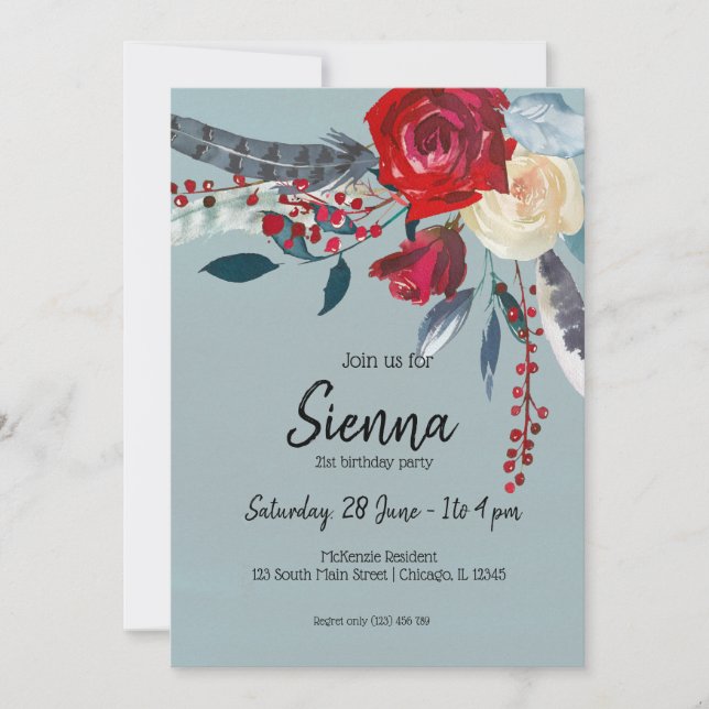 Blomsterbukett för alla tillfällen inbjudningar (Framsida)