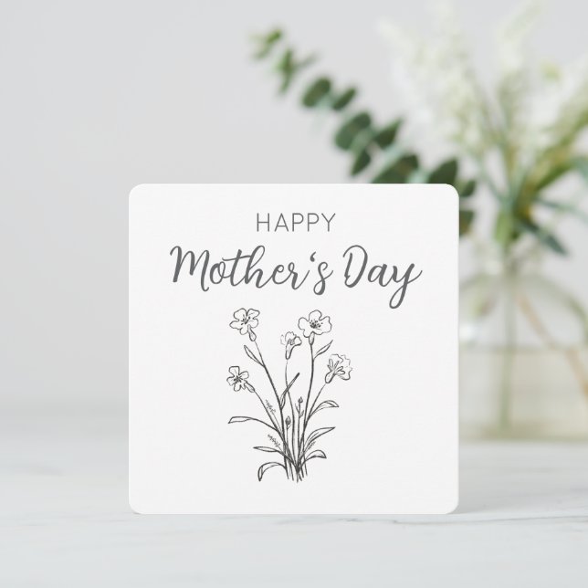 Blomsterbukett Glad mors dag Julkort (Stående Fram)