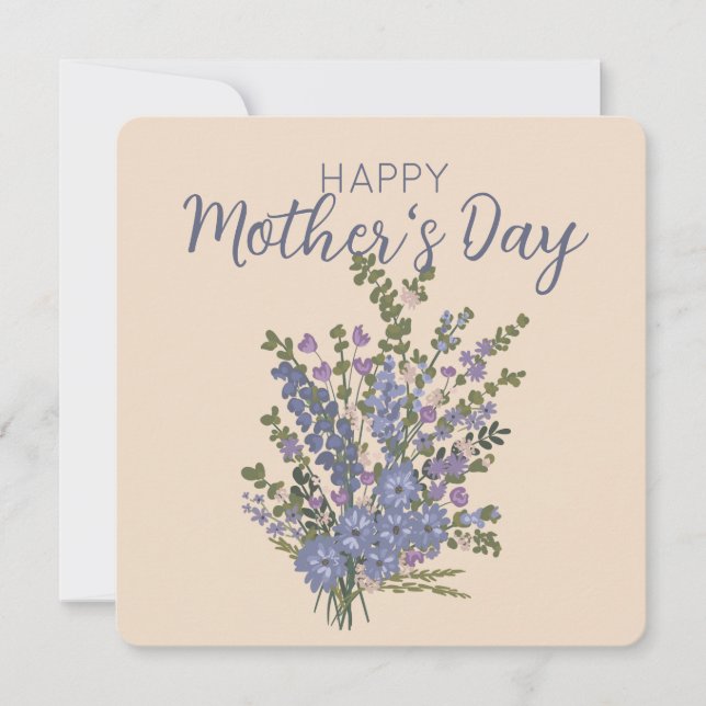 Blomsterbukett Glad mors dag Julkort (Framsida)