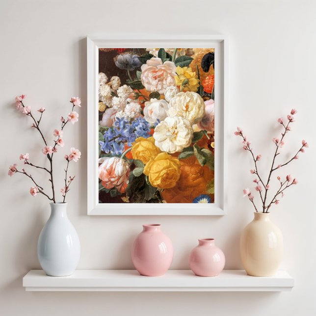 Blomsterbukett i en skulpterad vas, J. Eliaert Poster (Skapare uppladdad)