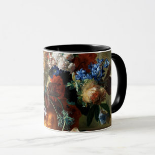 BLOMSTERBUKETT I EN URN I SVART MUGG