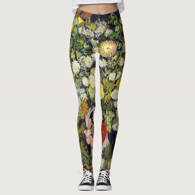 Blomsterbukett i vas av Vincent Van Gogh Leggings (Framsida)