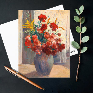 Blomsterbukett i vas vykort