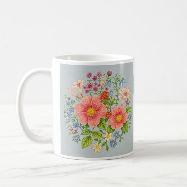 Blomsterbukett Kaffemugg (Vänster)