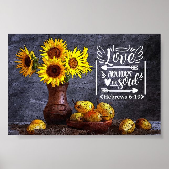Blomsterbukett | Kärlek förankrar själen Poster (Framsidan)