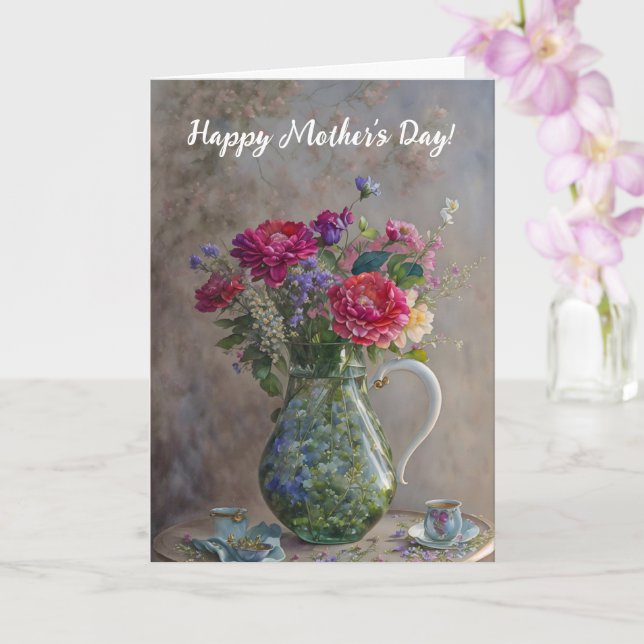 Blomsterbukett Konst Vas Mors Dag Kort (Orkide)